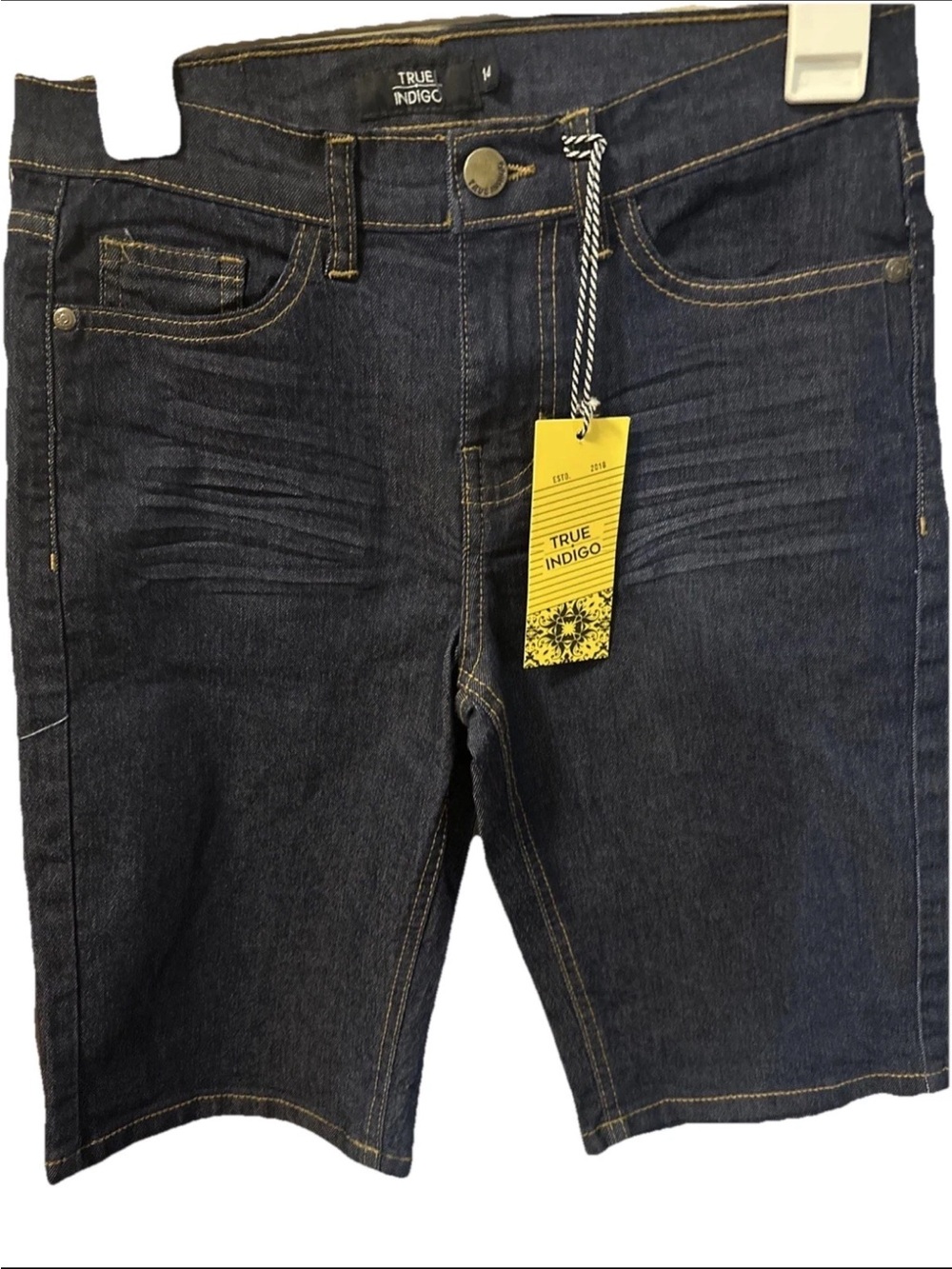 True Indigo Boy’s Dark Blue Denim Shorts- size 14
